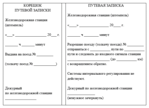 Бланк путевой записки (бланк ДУ-50)