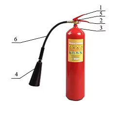 Огнетушители углекислотные ОУ-5 (ранг 55B, С, E), ОУ-6 (ранг 70В, С, Е).